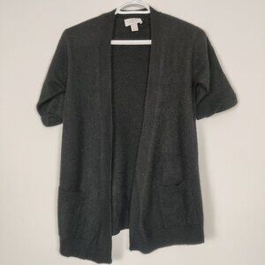 Ann Taylor Loft Women's Black Open Front Cashmere Cardigan in Black Size Small